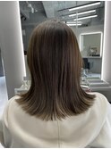 外ハネミディ×オリーブベージュ【中野美容室/新中野/東中野】