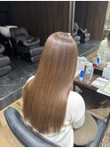 髪質改善　艶髪　縮毛矯正　アッシュブラウンヘアー