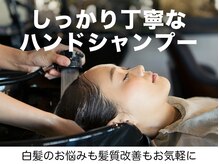ハンドシャンプー/リタッチ白髪染め/美容院/艶髪/艶髪カラー