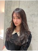 ミディアムヘア暗めカラー/デザインカラー/フェイスフレーミング