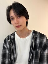 リリット(ReLit) メンズハイライトカラーグレージュベージュレイヤーカットボブ