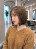 髪質改善縮毛矯正地毛風ストレート切りっぱなしボブ