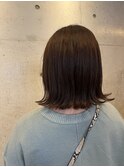 外ハネミディアム♪ツヤツヤヘア ブラウンカラー20代30代透明感