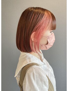 キティン 吉祥寺(kitin) 《kitin吉祥寺》ピンクオレンジ インナーカラーボブ