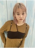 似合わせ小顔ミディアム× ブリーチカラー デザインカラー