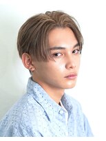 オーシャントーキョー 渋谷神南(OCEAN TOKYO) ハイライトミルクティーベージュツーブロックメンズマッシュ