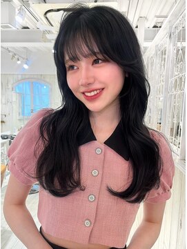 レイラバイアフロート 吉祥寺(Lila by afloat) 韓国ヘア/ぱっつん前髪/フェイスレイヤー/グレーブラック