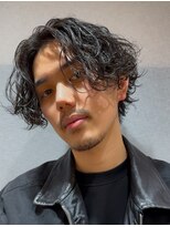 キサイ バズ(kisai BUZZ)&nbsp;kisaiBUZZ 岬 メンズパーマ　ボブ波巻スパイラルパーマ