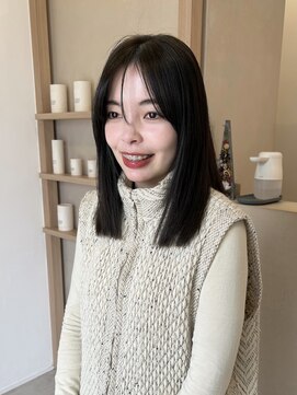 ミュゼプリュム(Musee plume) オリーブグレー×2wayバング