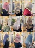 大人可愛いふんわりカールミストバング外国人風カラーブリーチ