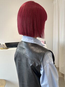 コト 福井大和田店(coto) 福井 大和田 ハイトーンボブ チェリーレッド ぱつっとボブ