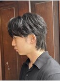 シースルーマッシュ マッシュウルフ フェザーパーマ