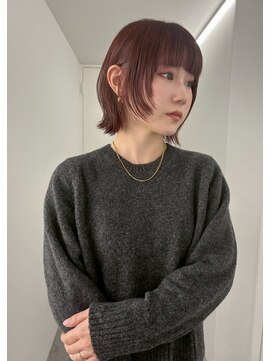 イロウ 山口どうもん店(IROW) ダブルカラー/似合わせカット/レッドブラウン/ブリーチなし