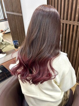 ルルズ(LULUS) ピンクグラデーション/ワインレッドボルドーグラデーション