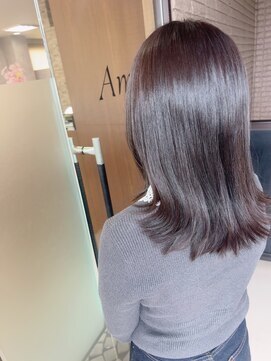 アミリー 成田東町店(Amily) 大人ボブパーマ大人前髪落ち着きオリーブ肩上ボブ髪質改善