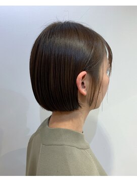 グッデイ ヘアー(GOOD DAY HAIR) ミニボブ 毛先パーマ 黒髪 シアーグレージュ くすみベージュ
