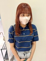 ニコフクオカヘアーメイク(NIKO Fukuoka Hair Make) 【NIKO】顔まわりカット/顔まわりレイヤー/オレンジカラー