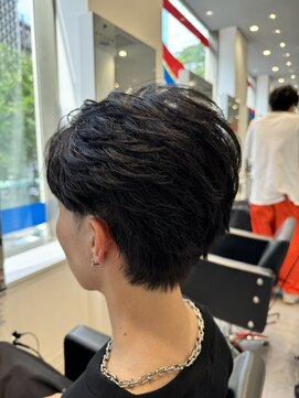 オーシャントーキョー 仙台(OCEAN TOKYO) シースルーセンターパート韓国マッシュ黒髪刈り上げツーブロック