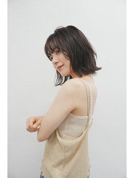 キャンバス バイ ネオリーブ 横浜西口(Canvas by neo.) 小顔前髪ワンカールレイヤーカット黒髪ネビージュボブルフ 横浜