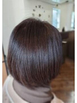ツヤイロ 島田店 白髪染めショートヘアボブウルフ小顔ワンレン30代40代