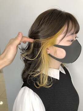 エム(EM) インナーイエロー/デジタルパーマ/チェリーブラウン/下北沢