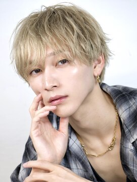 メンズミルクティーマッシュ無造作ラウンドマッシュ