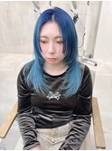 【坪井】ケアブリーチ ×ブルーグラデーション
