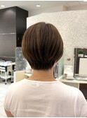 丸みショート×ベージュカラー