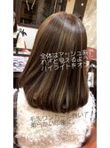 大人可愛い☆透明感細目ハイライト×毛先カール丸みロブ☆