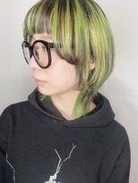 モリオフロムロンドン 原宿本店(morio from London) 【morio原宿】マッシュウルフ／派手髪／グリーン
