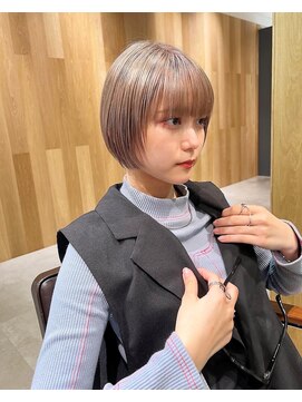 ロア ヘアーコーディネート 四条烏丸店(LoRE hair coordinate) 顔まわりレイヤー×ハイトーンボブ/リオン
