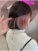 インナーカラー/イヤリングカラー/ホワイトピンク
