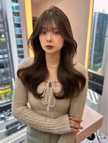 ボタン シブヤ(VOTAN SHIBUYA)&nbsp;韓国ヘア/前髪あり/顔まわりカット/くびれヘア/グレージュカラー