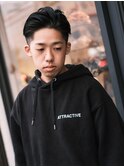 メンズ 高めツーブロック×かきあげバング