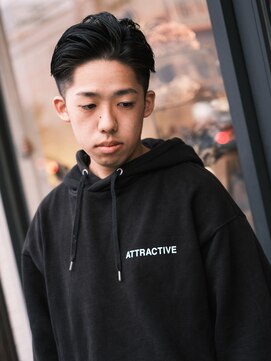 デフ(def) メンズ 高めツーブロック×かきあげバング