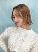 ミルクティーブラウン　ショートストレート