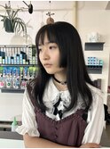 顔まわりカット姫カットブルーブラック小顔カット