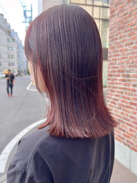 オーガニック アトリエ 大宮(organic+atelier) 20代30代40代ワンカール小顔補正立体カットピンクアッシュ