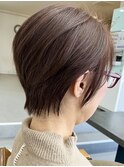 シドウ/40代50代60代/パーマなしショート/ピンクブラウン