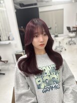 ハピネス 梅田茶屋町店(HAPPINESS) ブリーチなしダブルカラーワインレッド