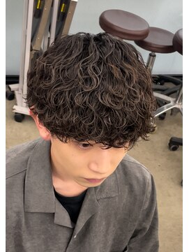 リップス 吉祥寺アネックス店(LIPPS) 波巻きパーマ 刈り上げマッシュ ブラウンカラー