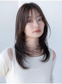 ミディアムレイヤーカット髪質改善トリートメントストレート