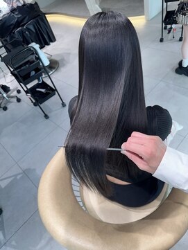 ロンドメリア 天神大名店(Lond Melia) ★丸型逆三角ホワイトグレージュデジタルパーマチェリーブラウン