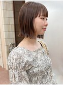 ブリーチなしダブルカラー明るめブラウンベージ20代30代40代ボブ