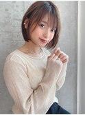 Say.ショートボブダークブラウンアッシュイメチェン前髪３０代