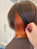 ハイレート 坂戸店(Hairate)&nbsp;イヤリングカラー×オレンジ×アクセント