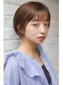 大人可愛い20代30代40代黒髪前下がりショートボブ丸みショート◎