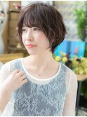 黒髪も◎バレイヤージュくせ毛風前下がりボブc5戸頭20代30代40代