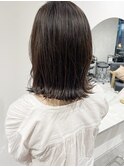 毛利/20代人気アッシュベージュ透明感外ハネ切りっぱなしボブ