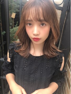 プラチナ(PLATINA) PLATINA上田の韓国風ひし形セミディ#チェリーブラウン